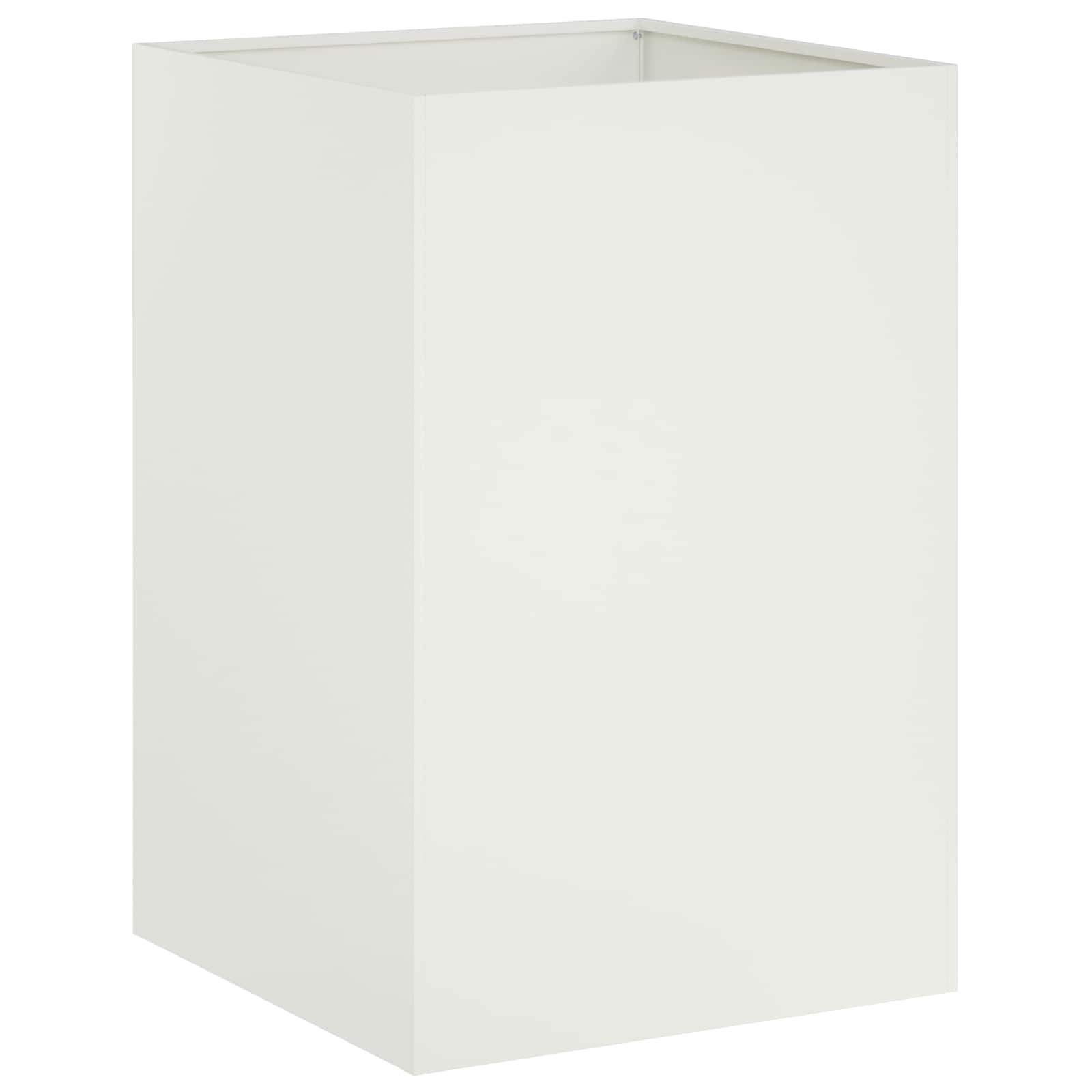 vidaXL Garden Planter White 40 x 40 x 75 cm Cold-rolled Steel 2