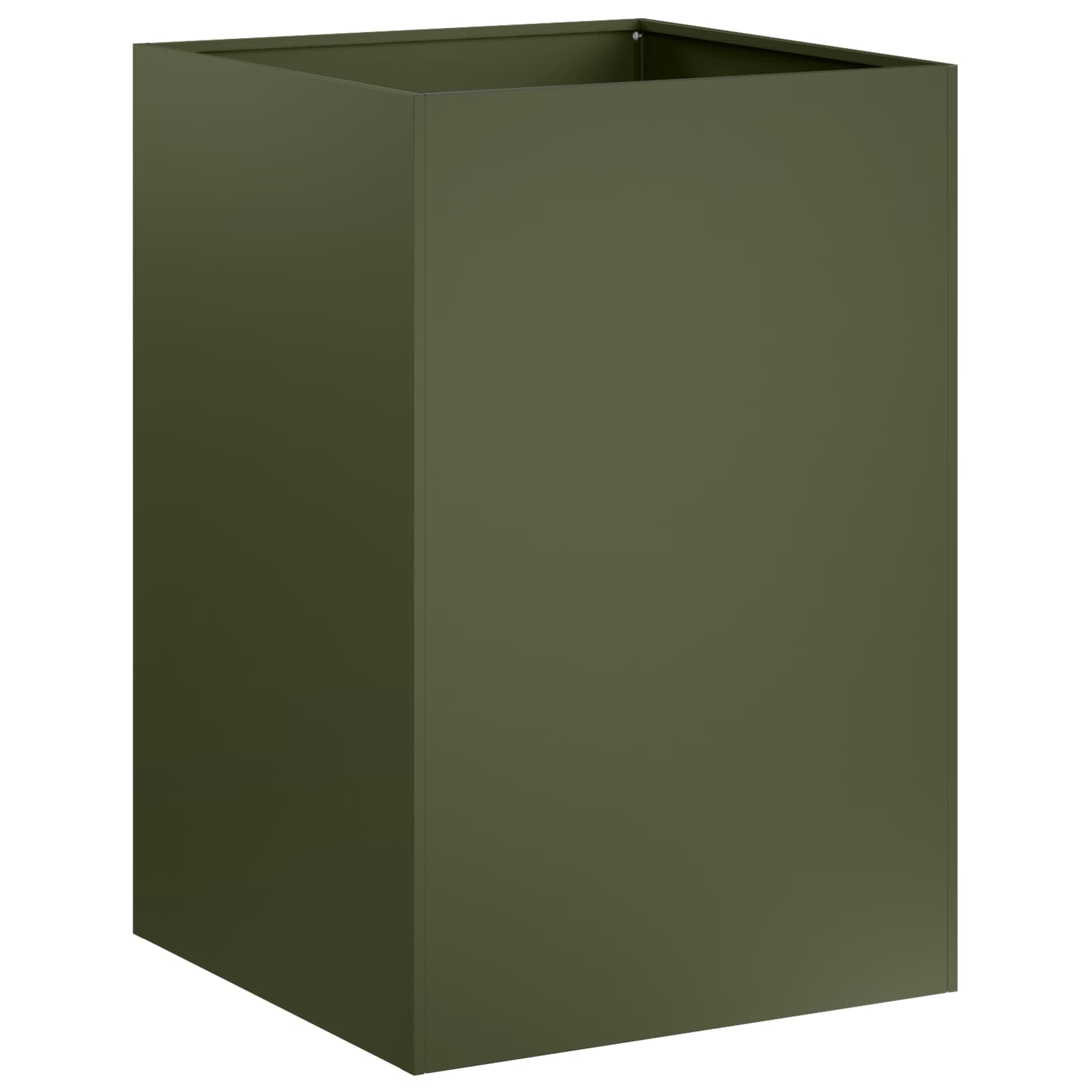 vidaXL Garden Planter Olive Green 40 x 40 x 75 cm Cold-rolled Steel 2