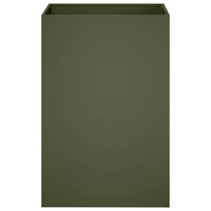 vidaXL Garden Planter Olive Green 40 x 40 x 75 cm Cold-rolled Steel 3