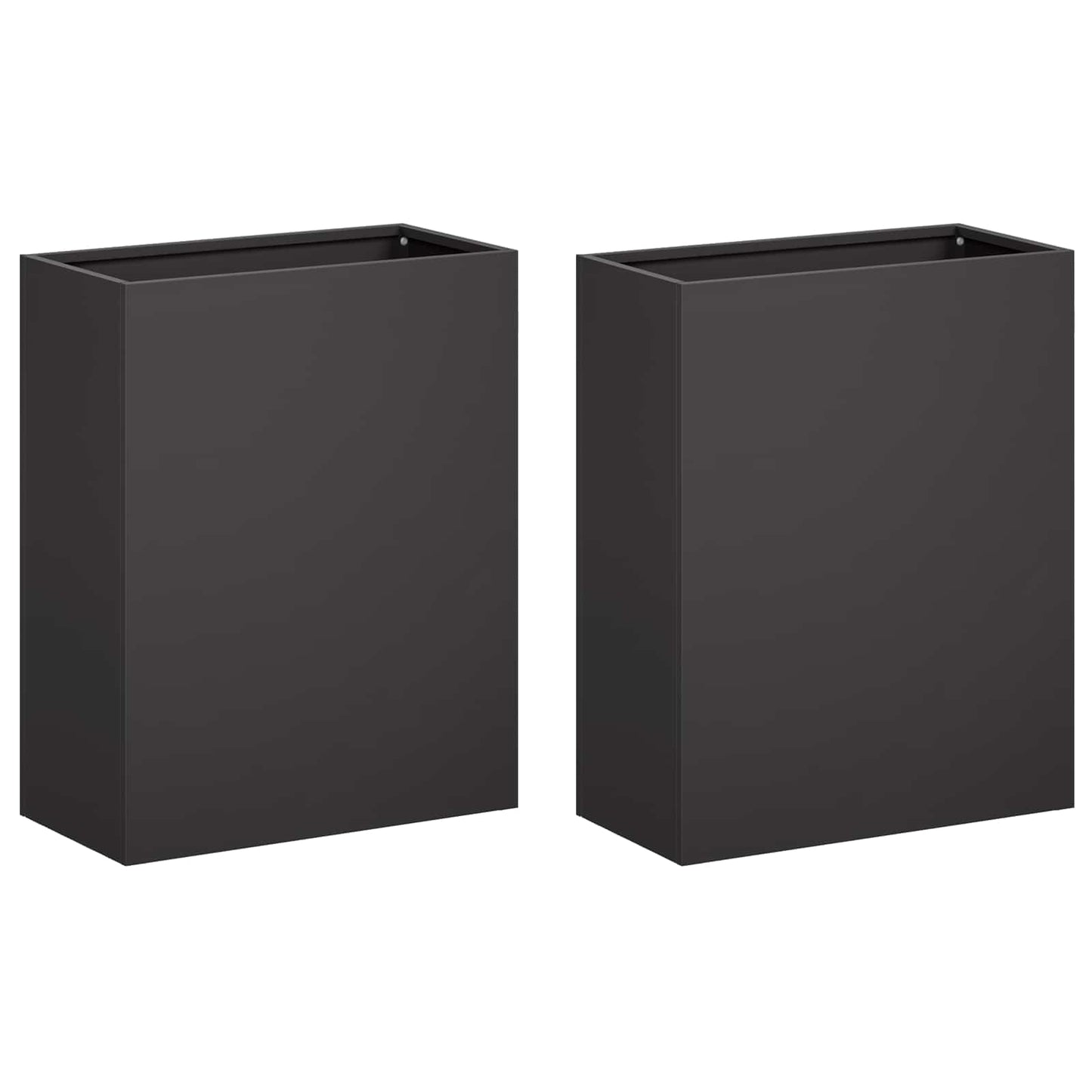 vidaXL Garden Planter 2 pcs Black 40 x 20 x 50 cm Cold-rolled Steel 2