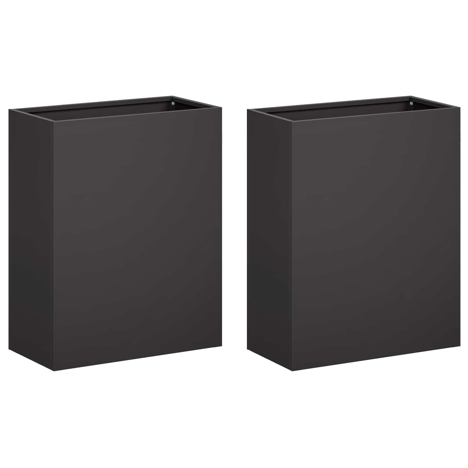 vidaXL Garden Planter 2 pcs Black 40 x 20 x 50 cm Cold-rolled Steel 2
