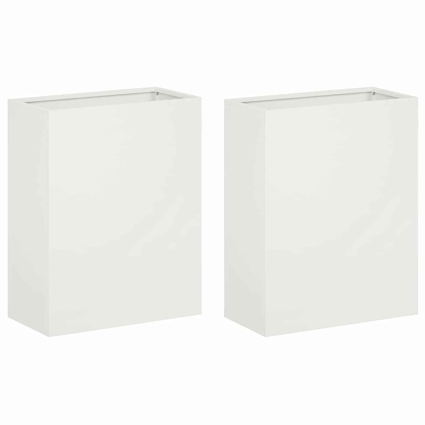 vidaXL Garden Planter 2 pcs White 40 x 20 x 50 cm Cold-rolled Steel 2