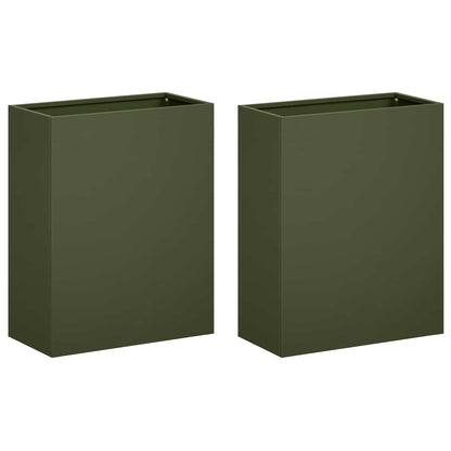 vidaXL Garden Planter 2 pcs Olive Green 40 x 20 x 50 cm 2