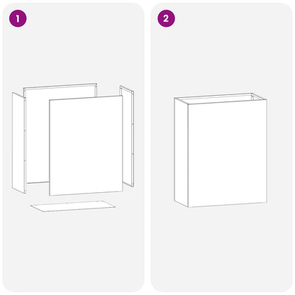 vidaXL Garden Planter Silver 40 x 20 x 50 cm Stainless Steel 6
