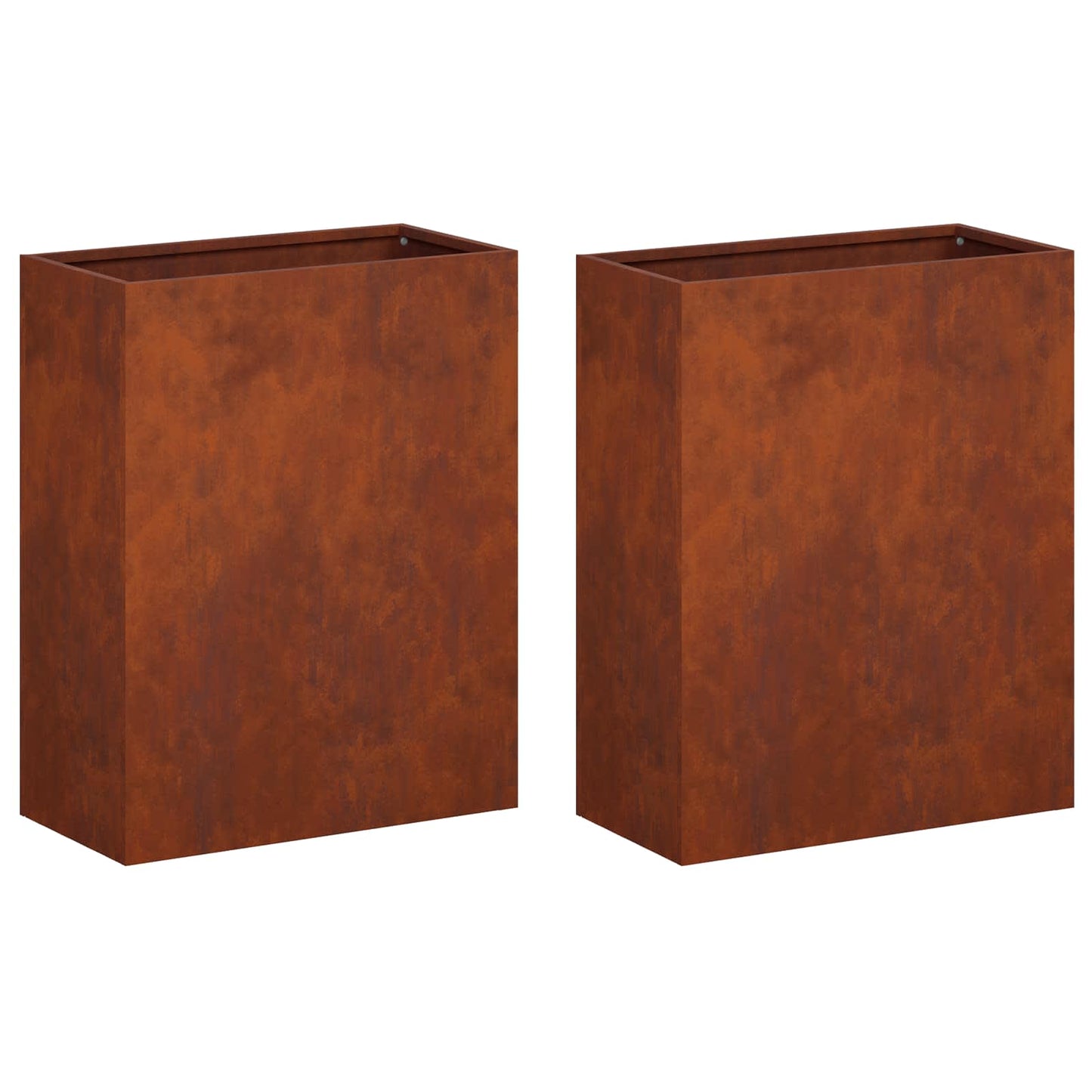 vidaXL Garden Planter 2 pcs Rusty 40 x 20 x 50 cm Weathering Steel 2
