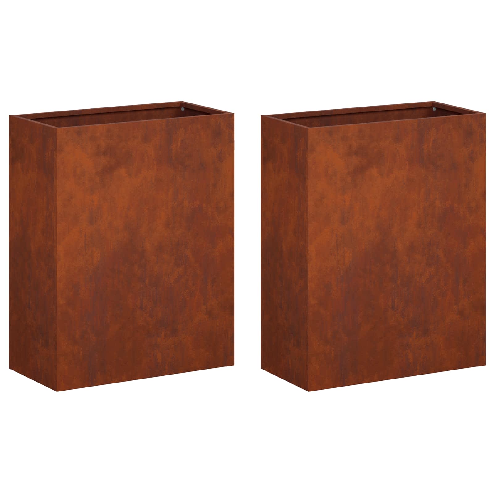 vidaXL Garden Planter 2 pcs Rusty 40 x 20 x 50 cm Weathering Steel 2
