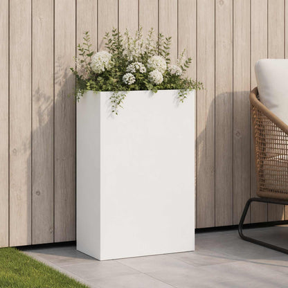 vidaXL Garden Planter White 40 x 20 x 75 cm Cold-rolled Steel 1