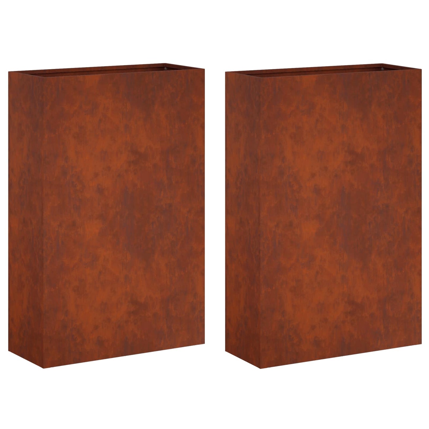 vidaXL Garden Planter 2 pcs Rusty 40 x 20 x 75 cm Weathering Steel 2