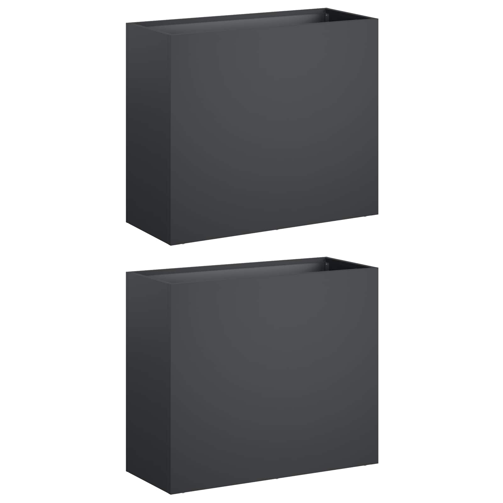 vidaXL Garden Planter 2 pcs Anthracite 50 x 20 x 40 cm 2