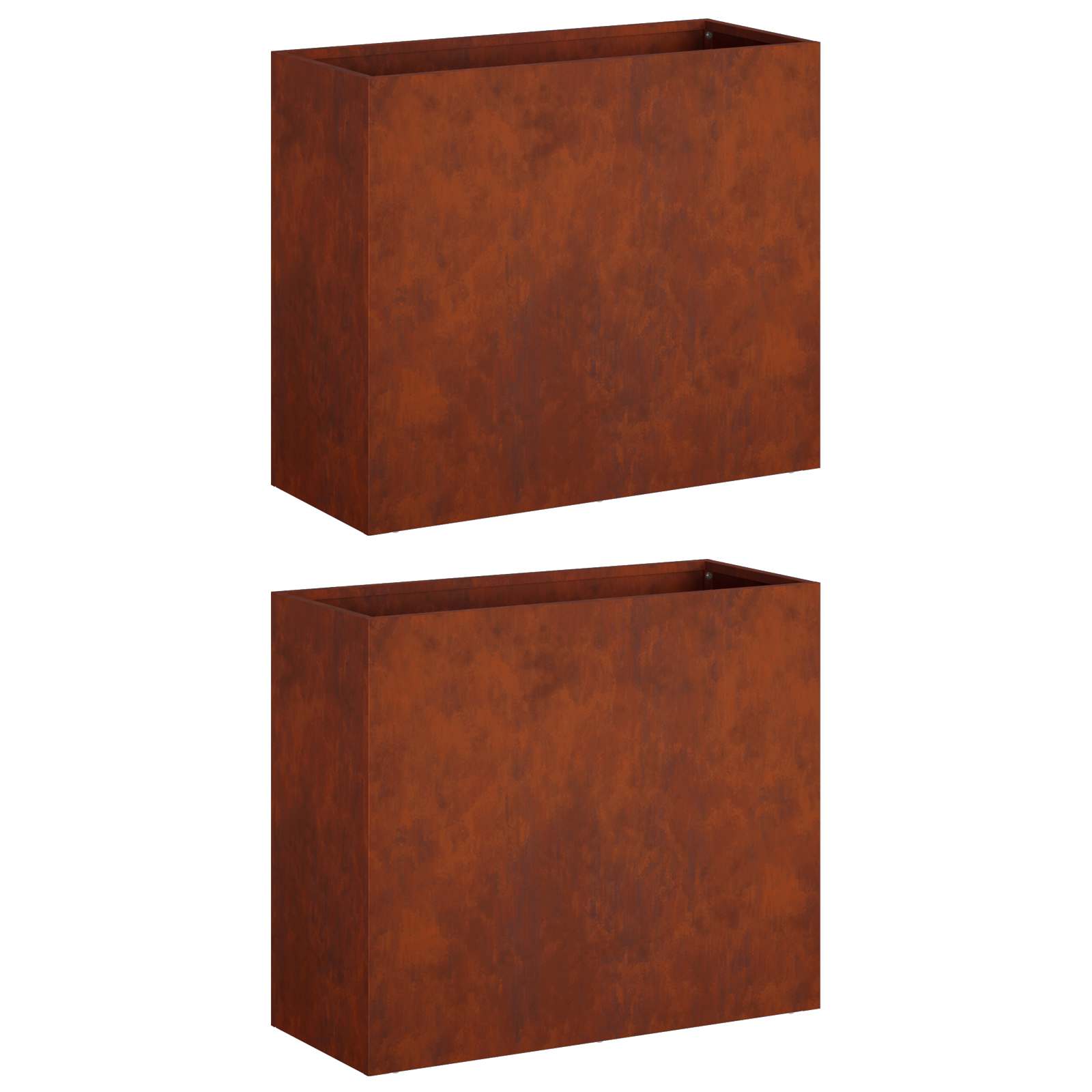 vidaXL Garden Planter 2 pcs Rusty 50 x 20 x 40 cm Weathering Steel 2