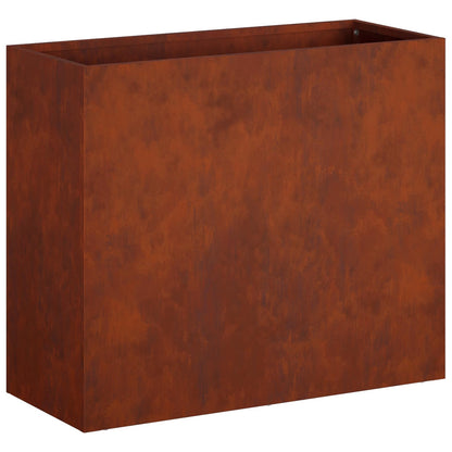 vidaXL Garden Planter 2 pcs Rusty 50 x 20 x 40 cm Weathering Steel 3