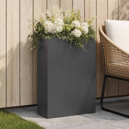 vidaXL Garden Planter Black 50 x 20 x 75 cm Cold-rolled Steel 1