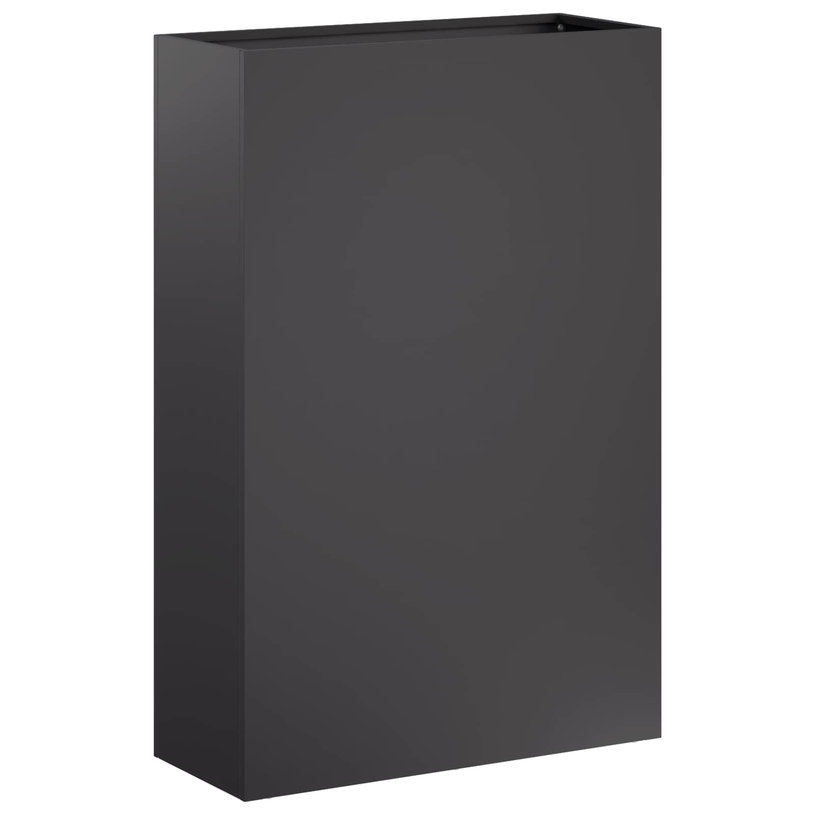 vidaXL Garden Planter Black 50 x 20 x 75 cm Cold-rolled Steel 2