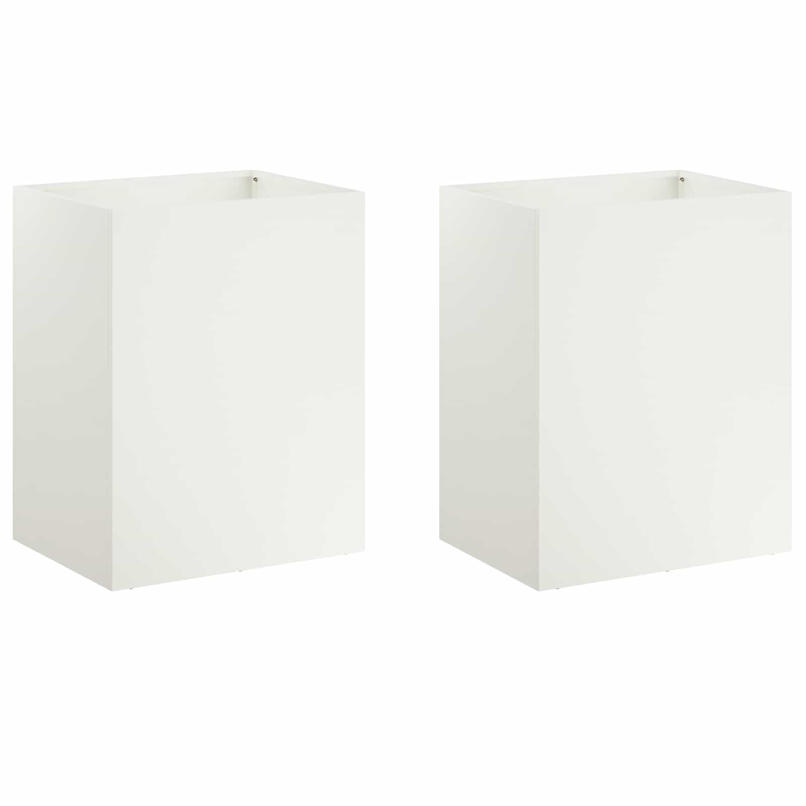 vidaXL Garden Planter 2 pcs White 40 x 30 x 40 cm Cold-rolled Steel 2