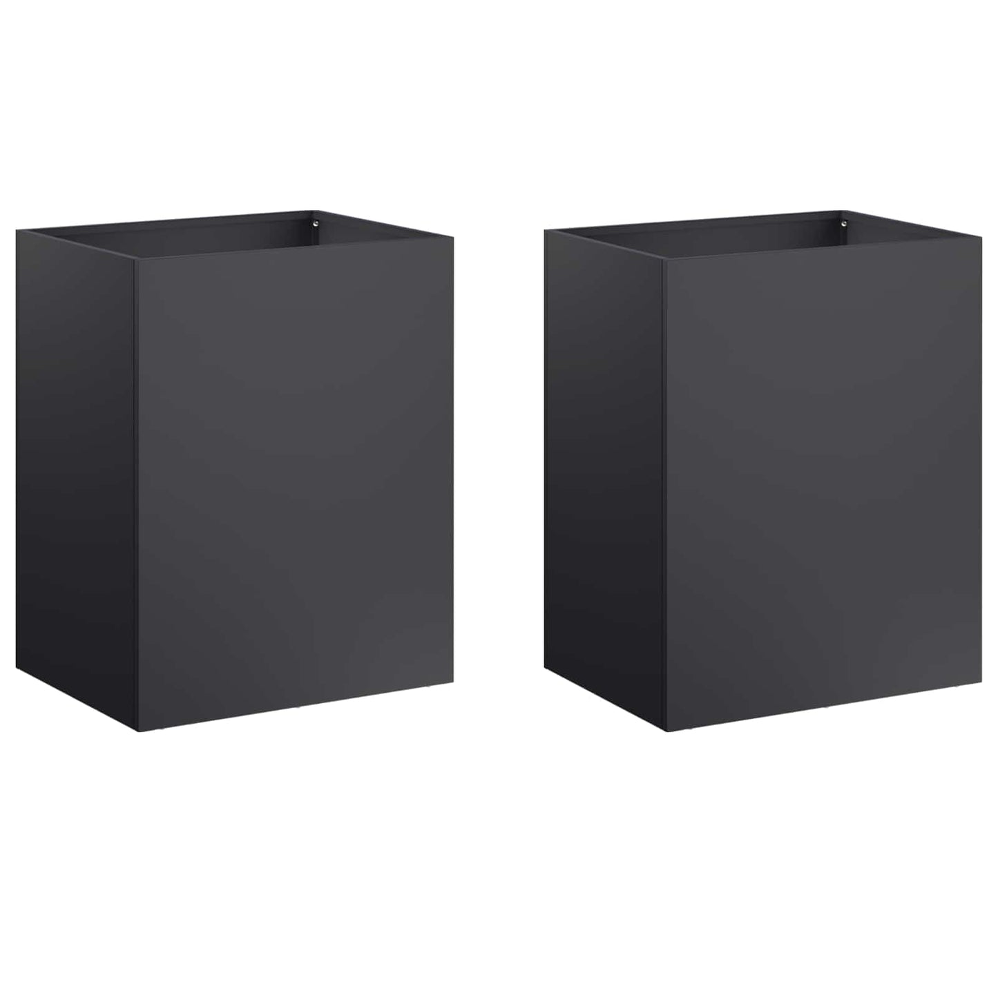 vidaXL Garden Planter 2 pcs Black 40 x 30 x 50 cm Cold-rolled Steel 2