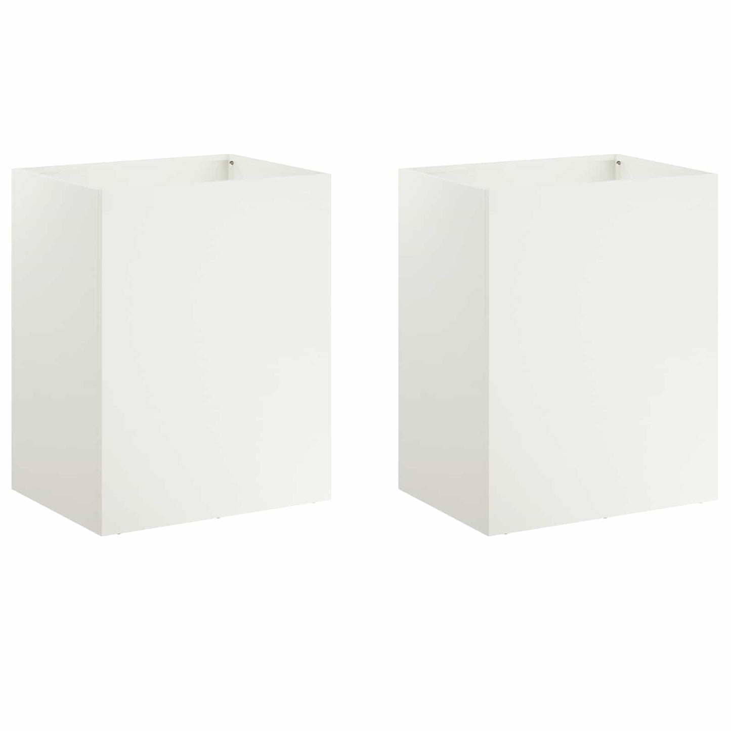 vidaXL Garden Planter 2 pcs White 40 x 30 x 50 cm Cold-rolled Steel 2