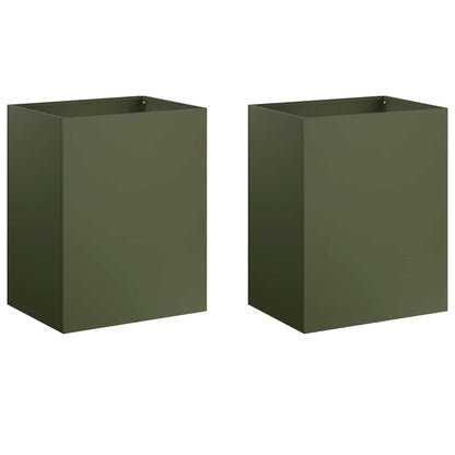 vidaXL Garden Planter 2 pcs Olive Green 40 x 30 x 50 cm 2