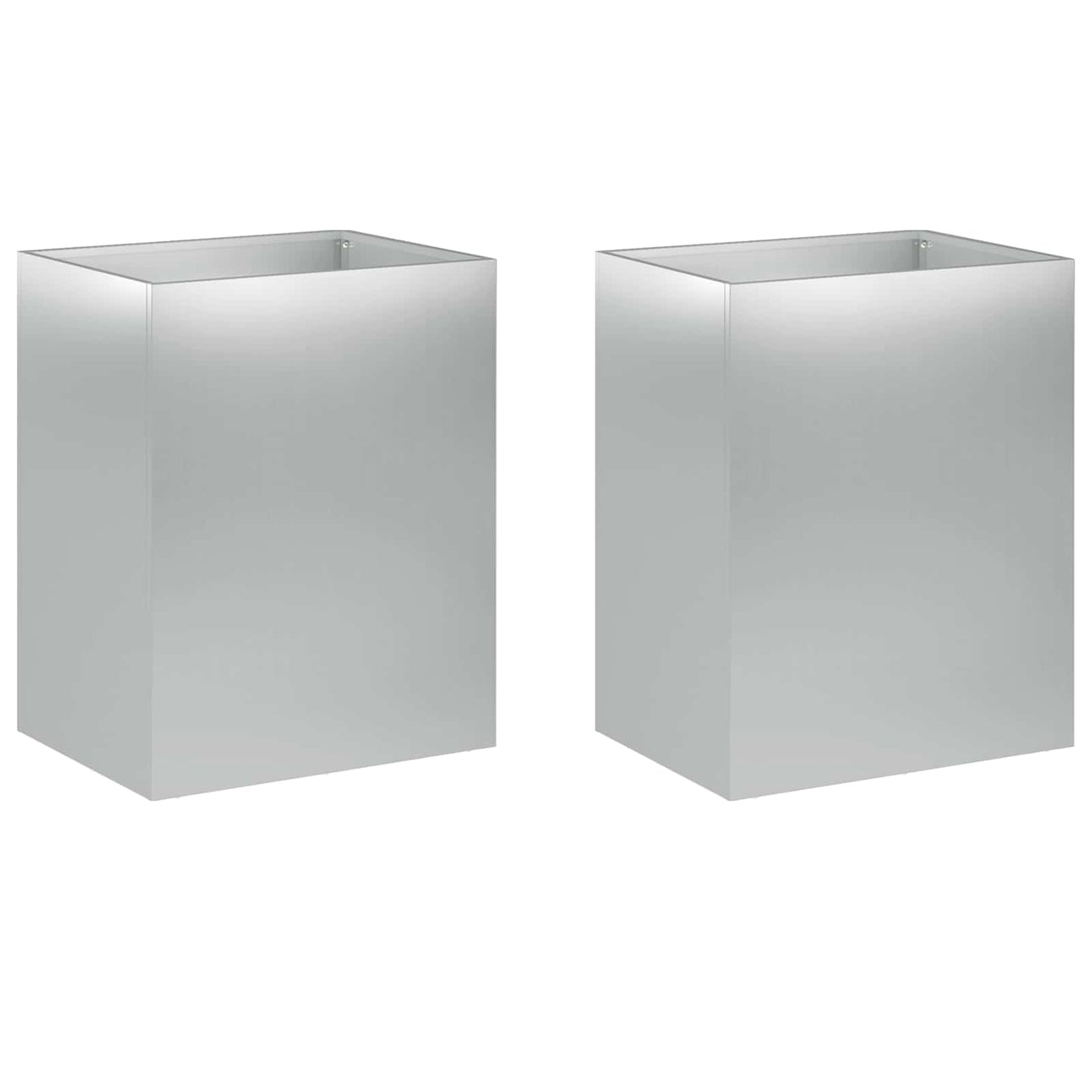 vidaXL Garden Planter 2 pcs Silver 40 x 30 x 50 cm Galvanised Steel 2