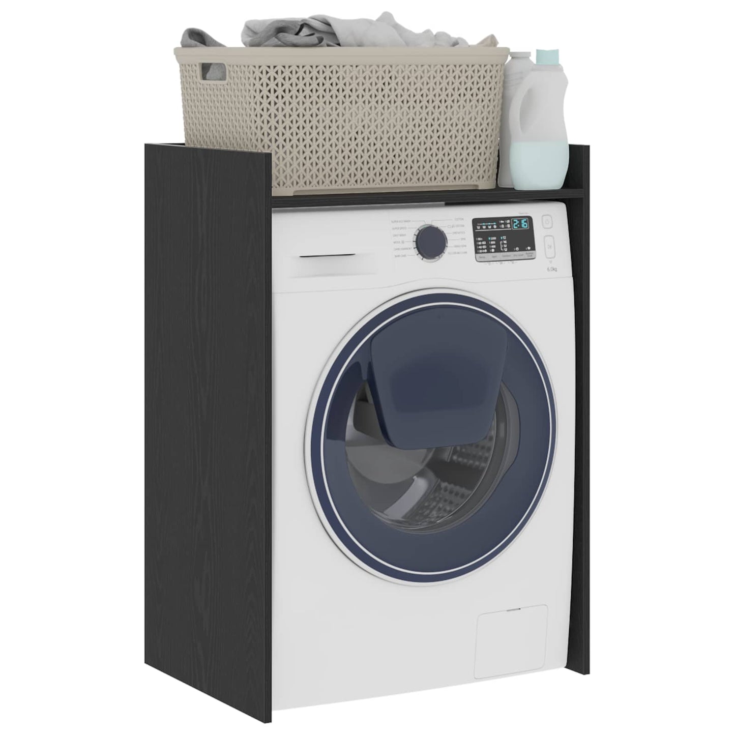vidaXL Wash Machine Cabinet with Storage Black Oak 67.5 x 48 x 97 cm 3