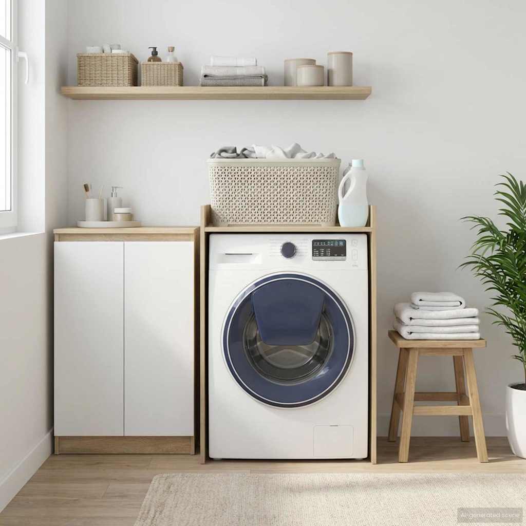 vidaXL Wash Machine Cabinet Sonoma 67.5 x 48 x 97 cm Engineered wood 1