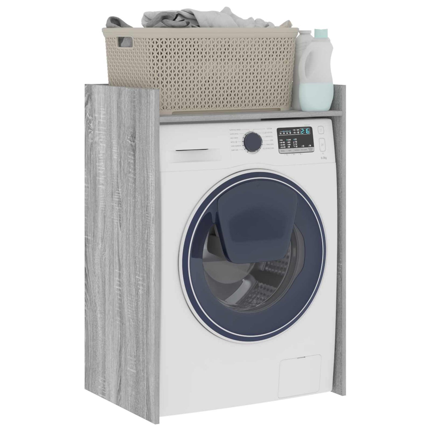 vidaXL Wash Machine Cabinet with Storage Grey Sonoma 67.5 x 48 x 97 cm 3