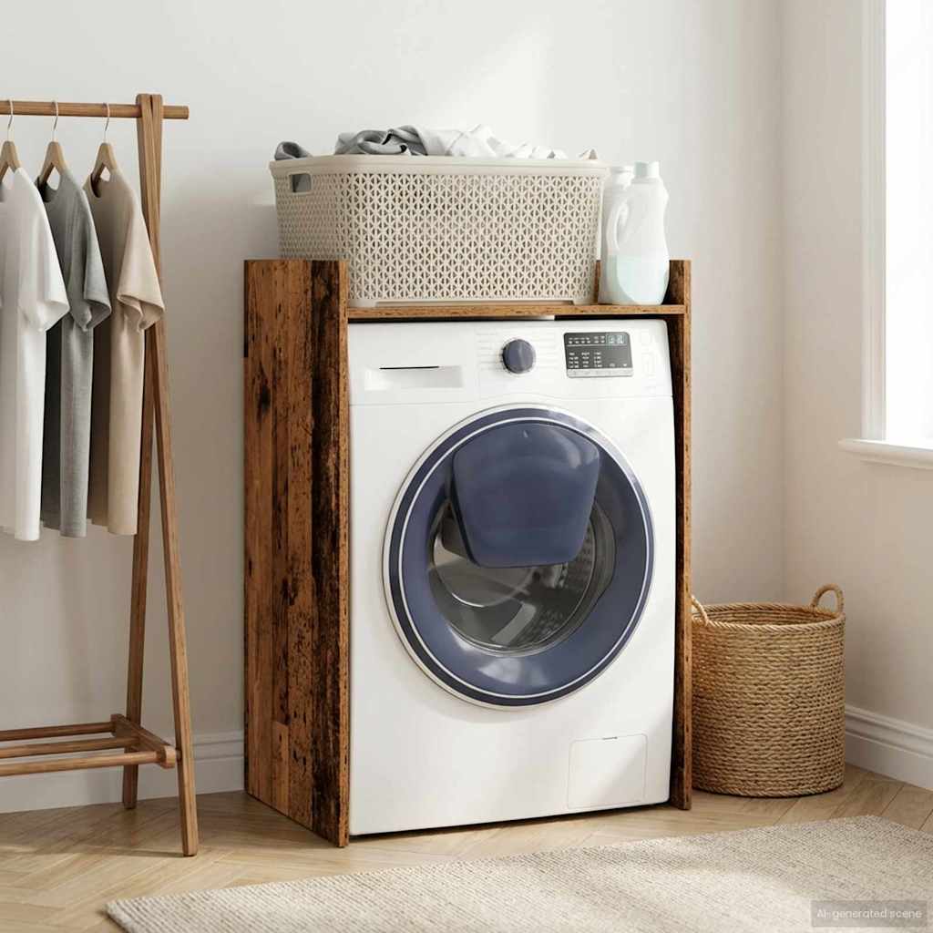 vidaXL Wash Machine Cabinet Old Wood 67.5 x 48 x 97 cm Engineered wood 4