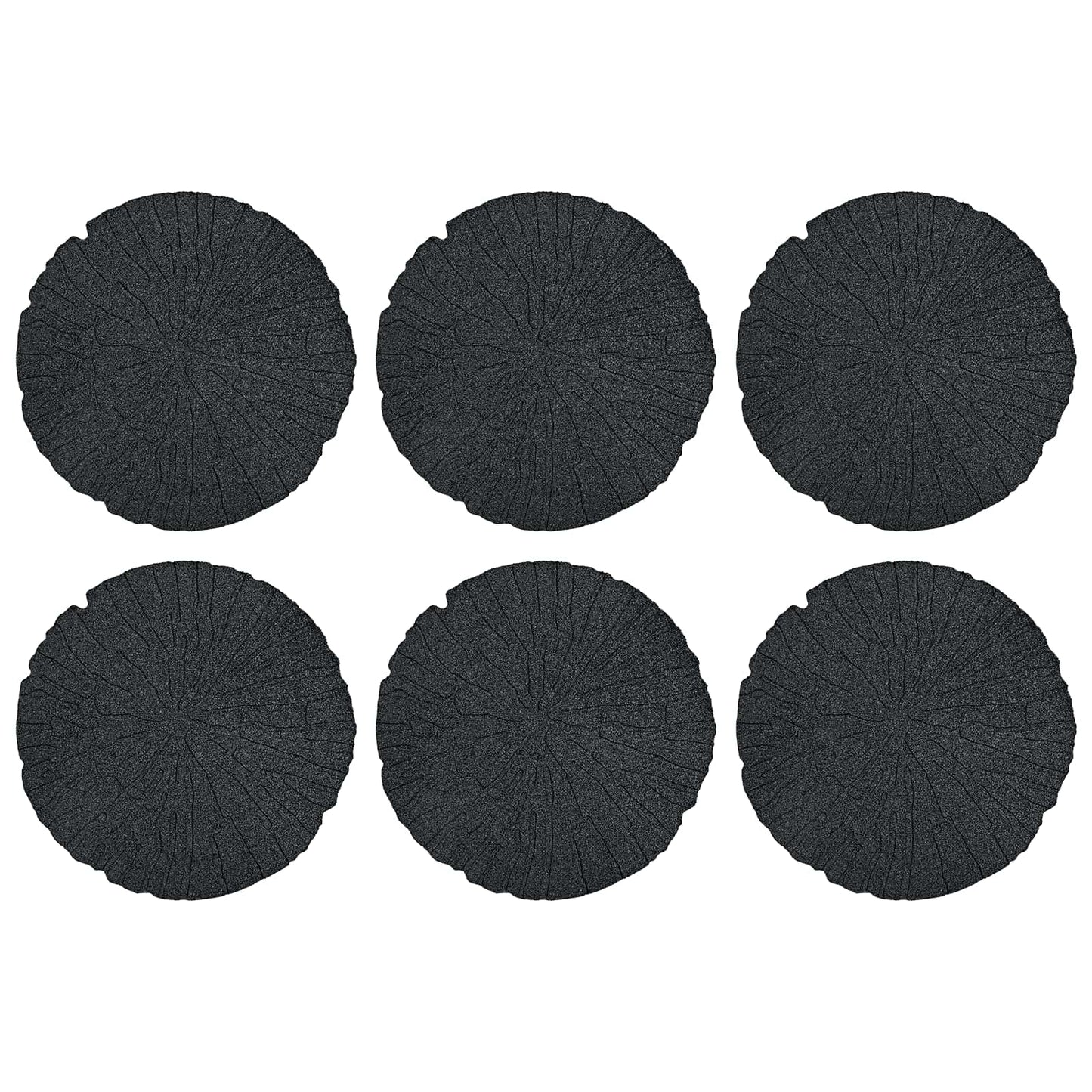 vidaXL Stepping Stone 6 pcs Black Ø 45 x 1.8 cm Rubber 2
