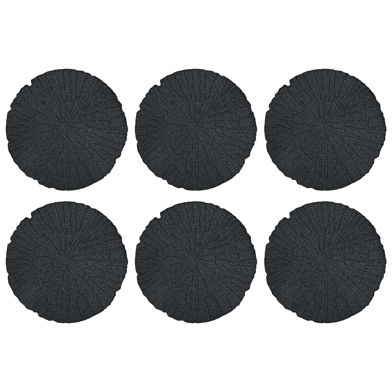 vidaXL Stepping Stone 6 pcs Black Ø 45 x 1.8 cm Rubber 2