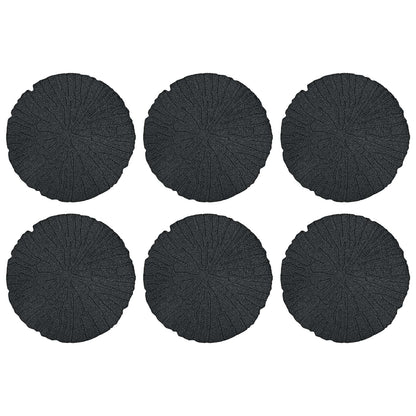 vidaXL Stepping Stone 6 pcs Black Ø 45 x 1.8 cm Rubber 2