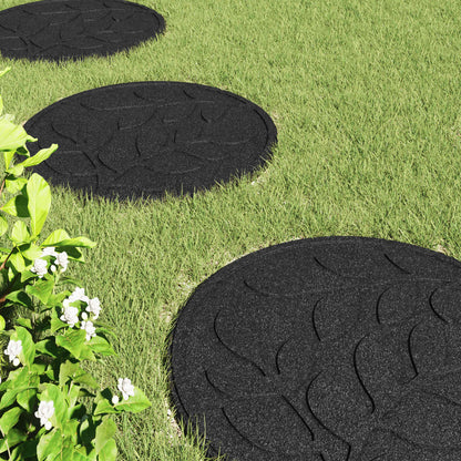 vidaXL Stepping Stone 6 pcs Black Ø 44 x 2 cm Rubber 3