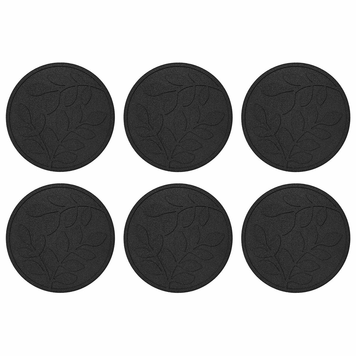 vidaXL Stepping Stone 6 pcs Black Ø 44 x 2 cm Rubber 2