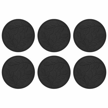 vidaXL Stepping Stone 6 pcs Black Ø 44 x 2 cm Rubber 2