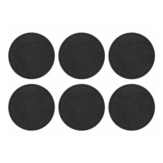 vidaXL Stepping Stone 6 pcs Black Ø 44 x 2 cm Rubber 2