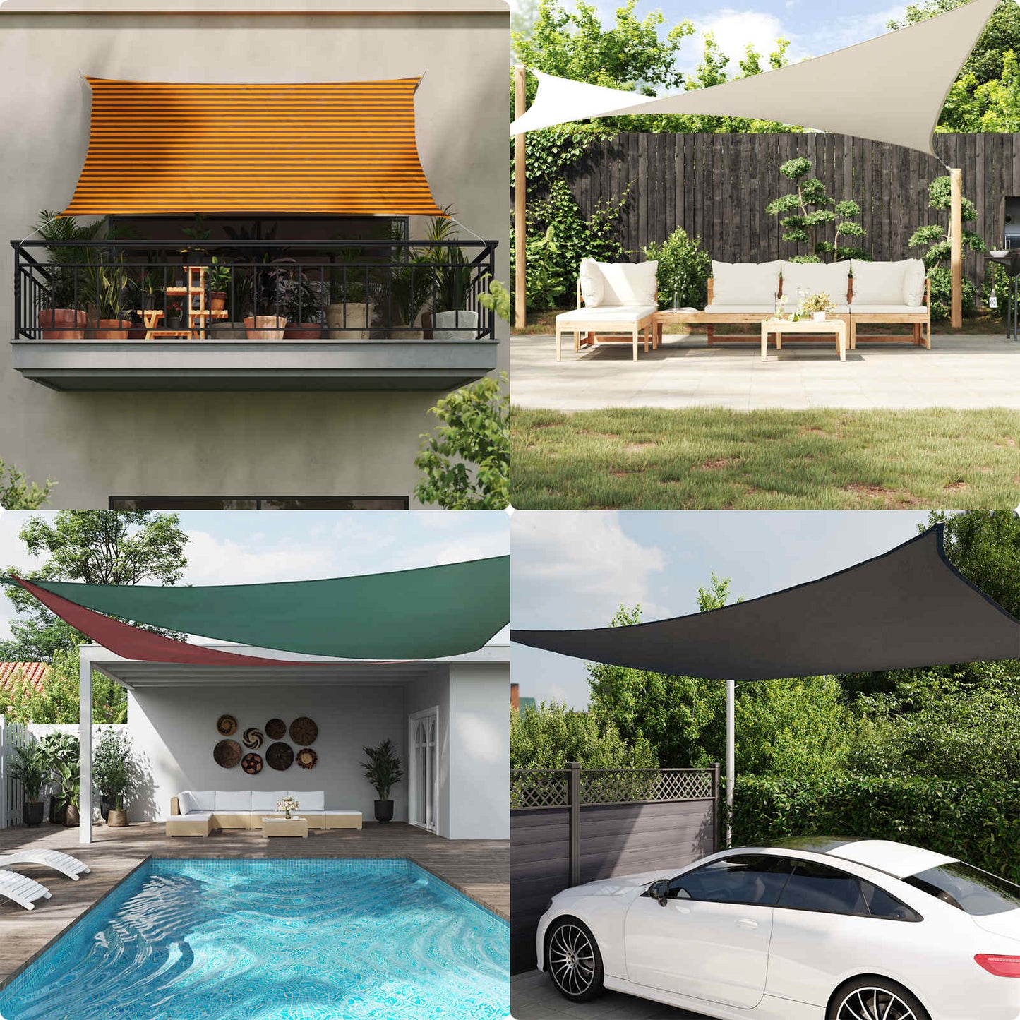 vidaXL Sun Shade Sail 4.5 x 4.5 m 100% Polyester Oxford Square 3