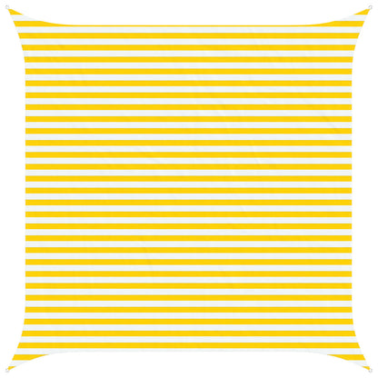 Sunshade Sail Oxford Fabric Square 4x4 m Width 4 m Yellow and white