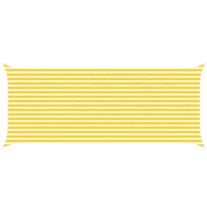 vidaXL Sun Shade Sail Yellow and White 6 x 2.5 m 100% Polyester Oxford 2