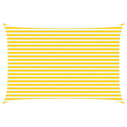 vidaXL Sun Shade Sail Yellow and White 4.5 x 3 m 100% Polyester Oxford 2
