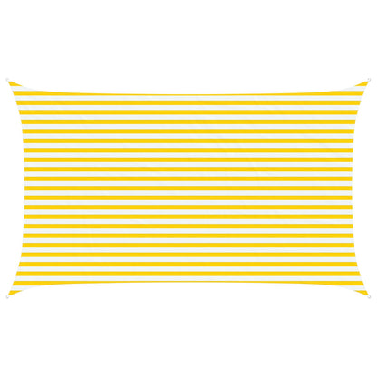 vidaXL Sun Shade Sail Yellow and White 5 x 3 m 100% Polyester Oxford 2