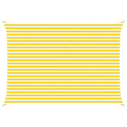 Sunshade Sail Oxford Fabric Rectangular 3.5x5 m Width 3.5 m Drop 5 m Yellow and white
