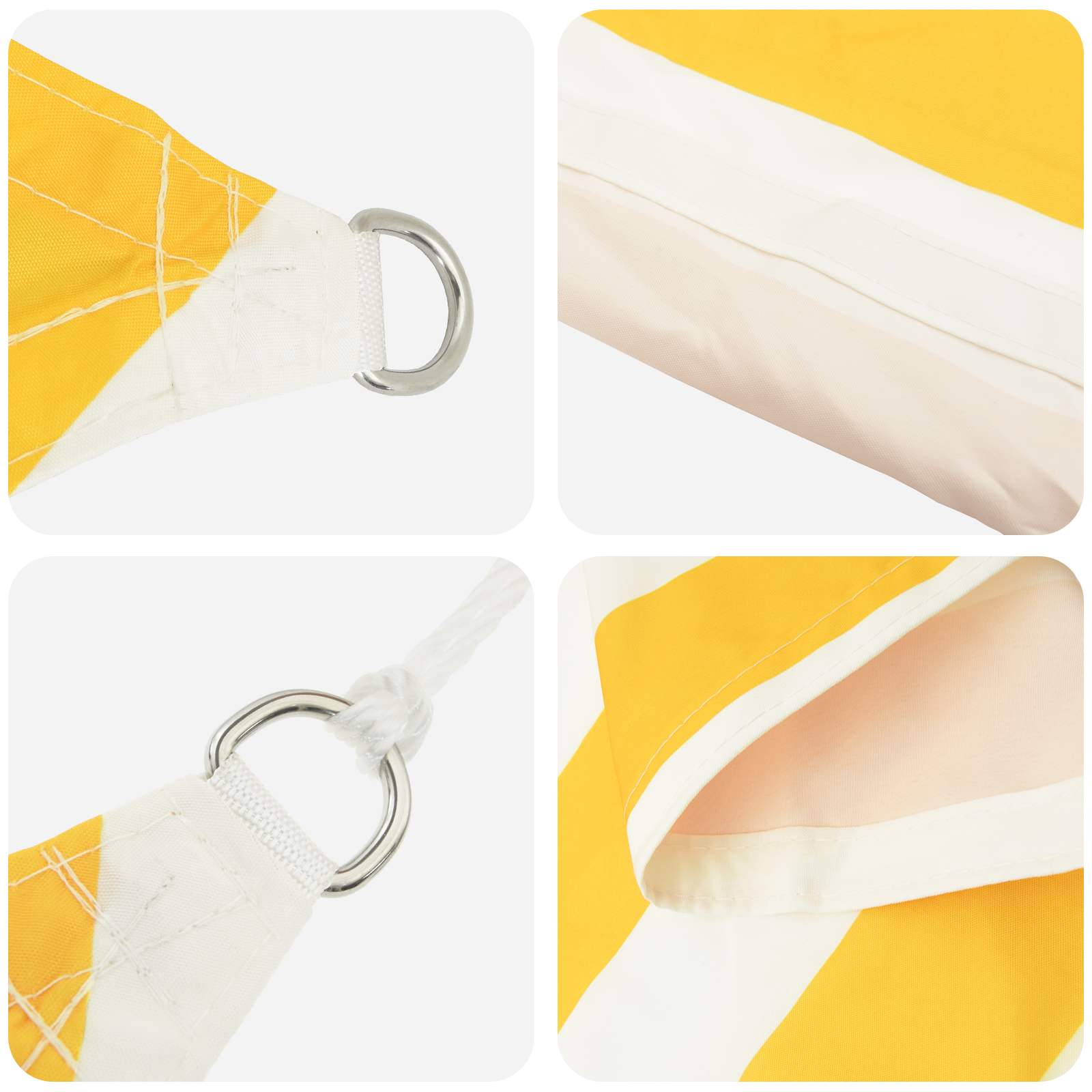 vidaXL Sun Shade Sail Yellow and White 5 x 4 m 100% Polyester Oxford 4