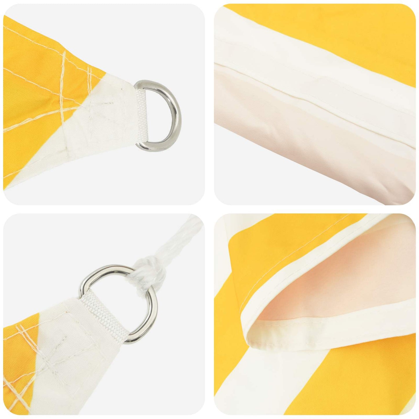 vidaXL Sun Shade Sail Yellow and White 6 x 4 m 100% Polyester Oxford 4