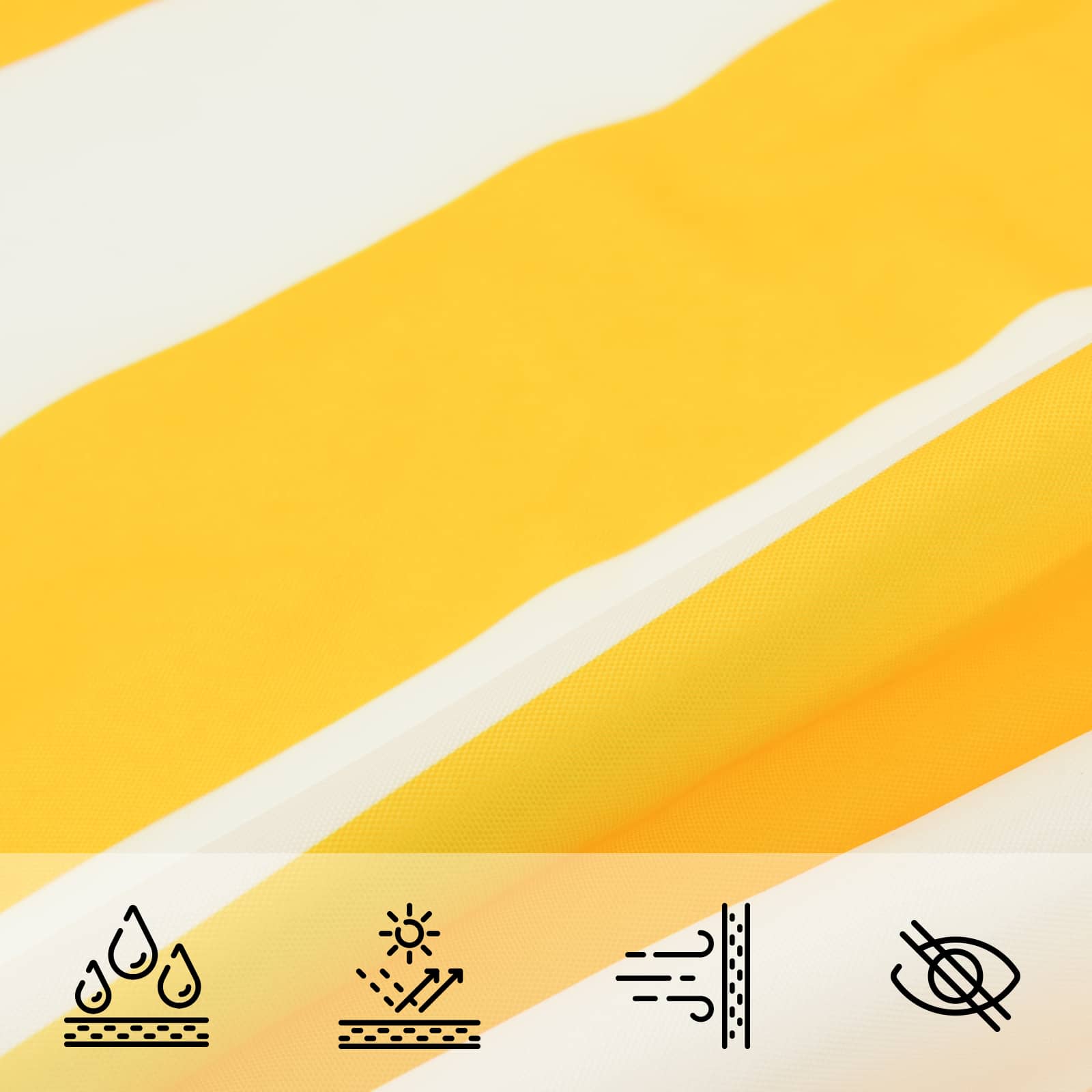 vidaXL Sun Shade Sail Yellow and White 6 x 4 m 100% Polyester Oxford 6