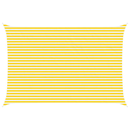 vidaXL Sun Shade Sail Yellow and White 6 x 4 m 100% Polyester Oxford 2