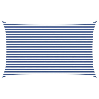 vidaXL Sun Shade Sail Blue and White 3 x 5 m 100% Polyester Oxford 2