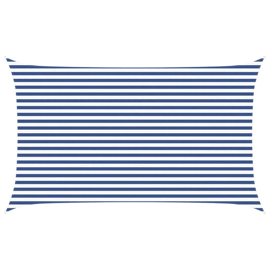 Sunshade Sail Oxford Fabric Rectangular 3x5 m Width 3 m Drop 5 m Blue and white
