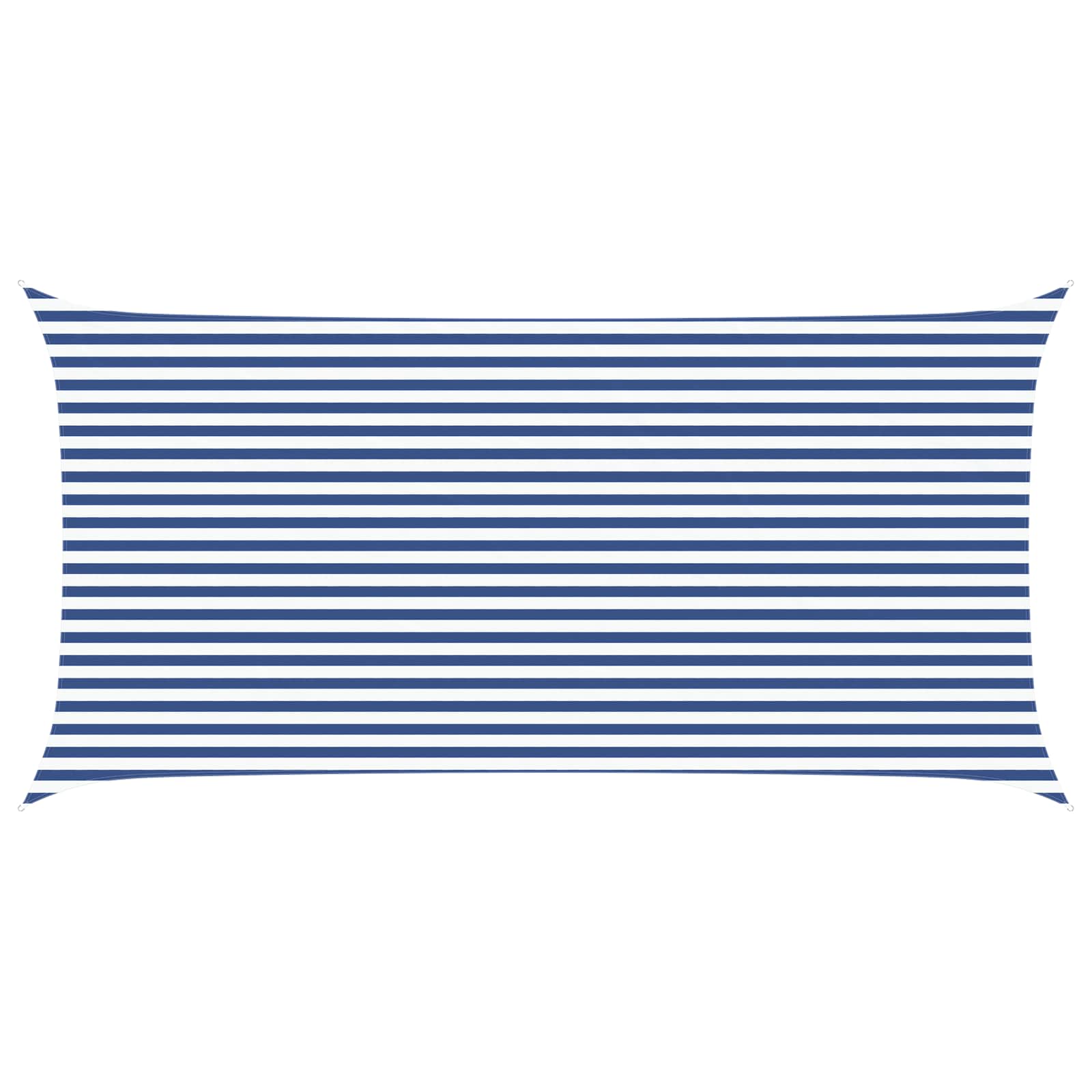 vidaXL Sun Shade Sail Blue and White 6 x 3 m 100% Polyester Oxford 2