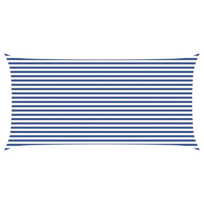 vidaXL Sun Shade Sail Blue and White 6 x 3 m 100% Polyester Oxford 2