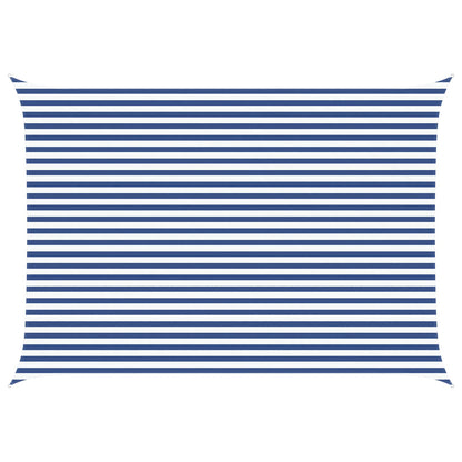 Sunshade Sail Oxford Fabric Rectangular 3.5x5 m Width 3.5 m Drop 5 m Blue and white