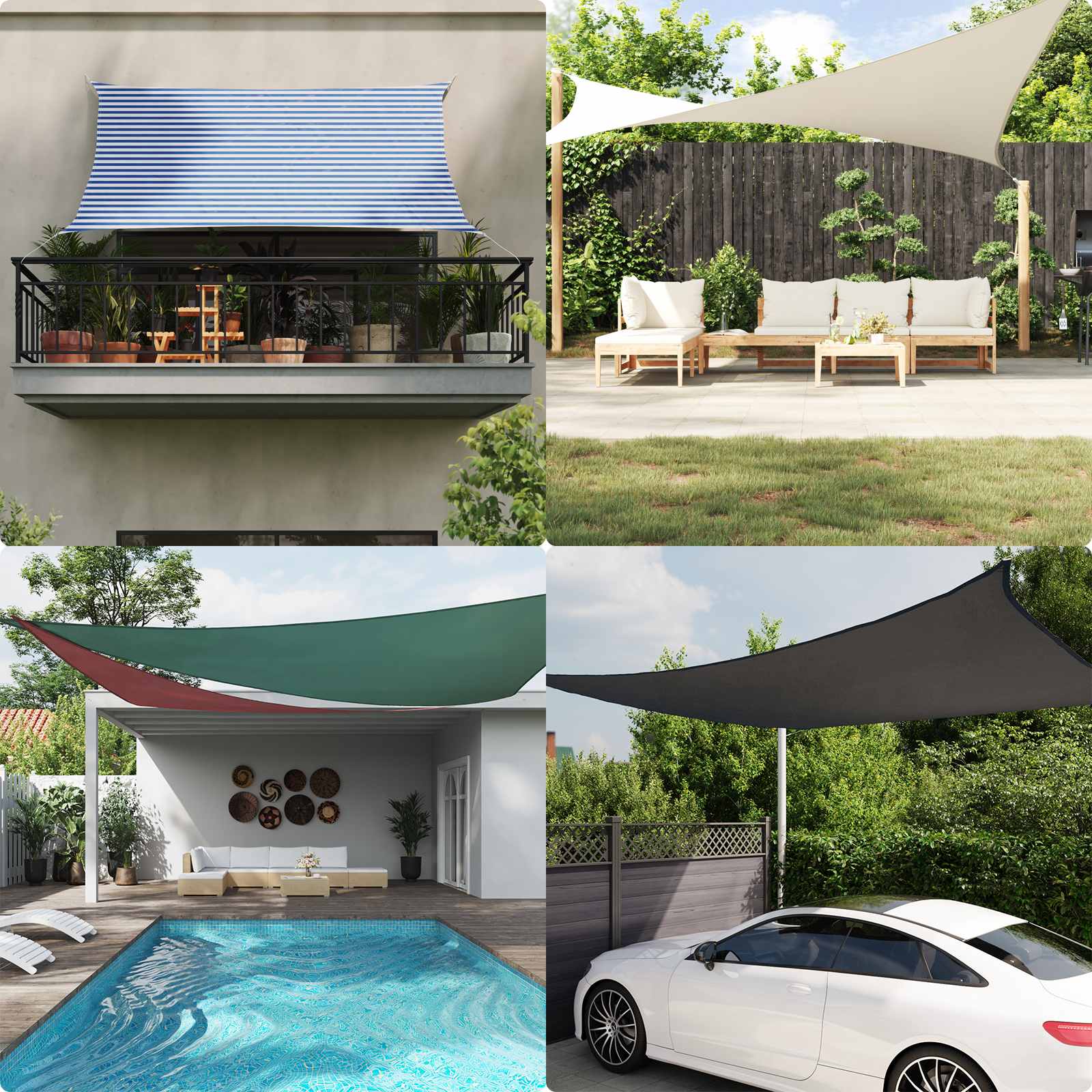 vidaXL Sun Shade Sail PU coated oxford 3