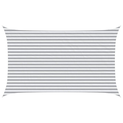 vidaXL Sun Shade Sail Light Grey and White 5 x 3 m 2